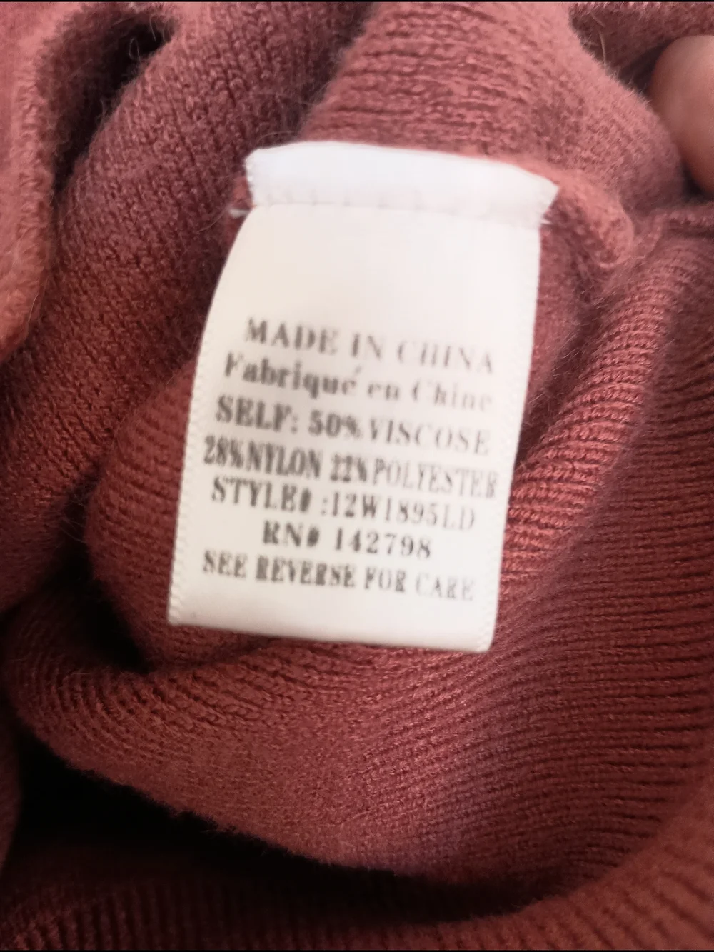 DownEast Brick Red Ribbed Crew Sweater